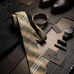 Da Kasha Golden Mirage Classic Necktie - Image 2