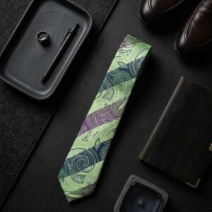 Da Kasha Emerald Mirage Paisley Necktie - Image 4