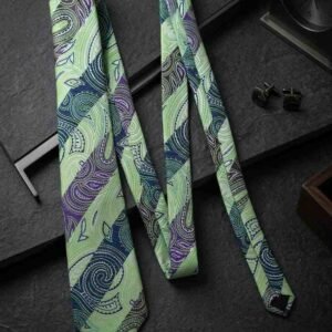 Da Kasha Emerald Mirage Paisley Necktie - Image 6