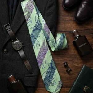 Da Kasha Emerald Mirage Paisley Necktie - Image 1