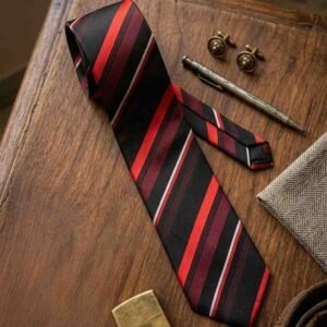 Da  Kasha Crimson Stride Necktie - Image 3