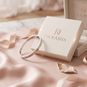 Da Kasha Silver Chevron Bangle - Image 2