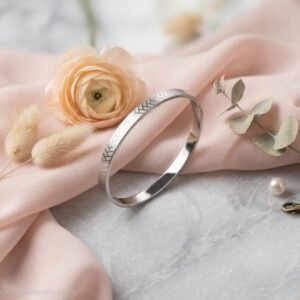 Da Kasha Silver Chevron Bangle - Image 4