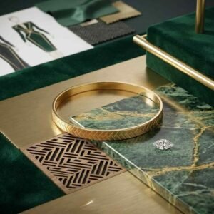Da Kasha Golden Chevron Bangle - Image 2