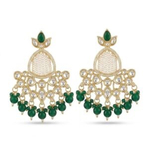 Emerald Radiance Kundan Women's Earrings - Image 5