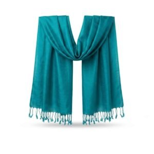 Ocean Whisper Thai Silk Scarf Handwoven in Turquoise Serenity{ IMPORTED} - Image 7