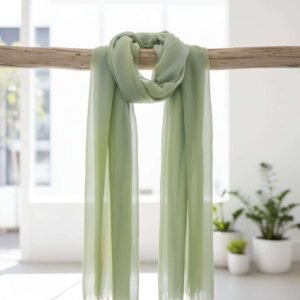 Serenity Mist Thai Silk Pastel Handwoven Scarf { IMPORTED} - Image 1